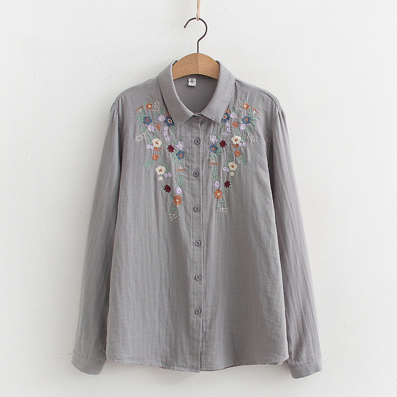 FLAVIE™ – Vintage Charm Embroidered Blouse
